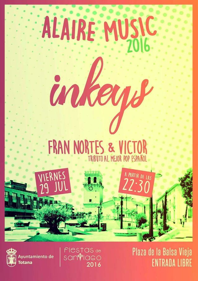 Mañana viernes tendrá lugar el 'Alaire MUSIC 2016' con la actuación de 'Inkeys' y 'Fran Nortes & Víctor'