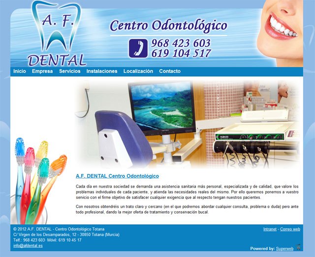 Página web de Clínica A.F. Dental 
