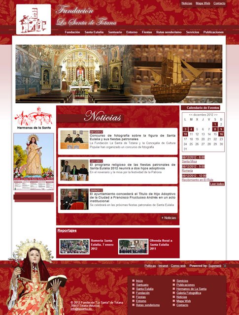 Página principal de <a href=http://www.lasanta.es target=_blank>www.lasanta.es</a>