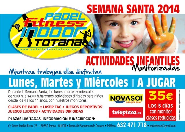 Actividades infantiles monitorizadas en Padel Indoor en Semana Santa