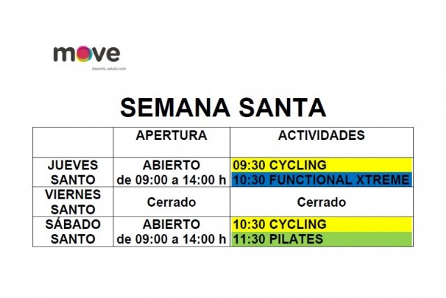 Horario especial Semana Santa