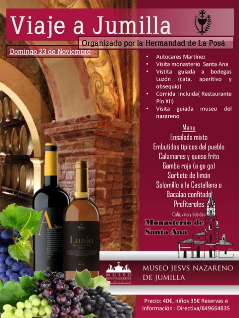 La Hermandad de La Oración en el Huerto organiza un viaje a Jumilla