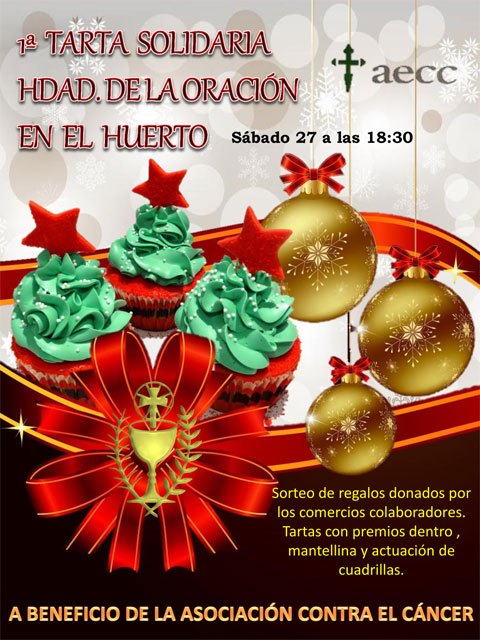 El próximo sábado 27 de diciembre tendrá lugar la 1ª Tarta Solidaria, a beneficio de la Asociación Española Contra el Cáncer
