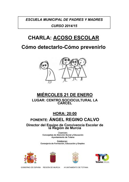 La Escuela de Padres organiza una charla sobre la detección y prevención del acoso escolar