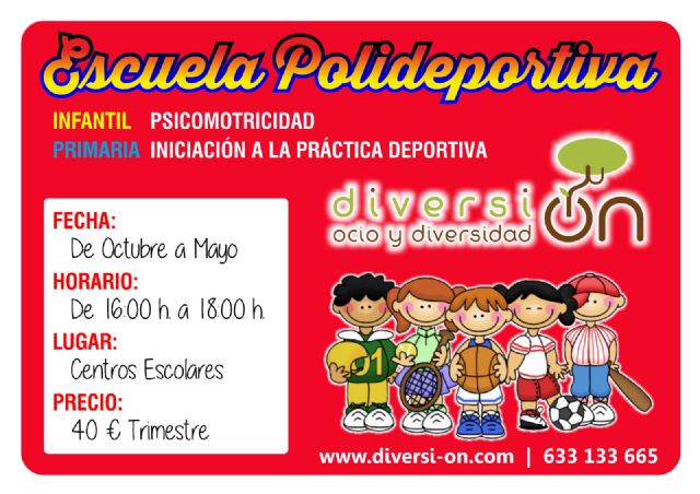 Comienza la escuela polideportiva 2015/16 en los centros escolares, que este año se va a gestionar desde la asociación 'Diversi-on'