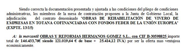 ACTA MESA DE CONTRATACION DE 5 DE OCTUBRE DE 2015