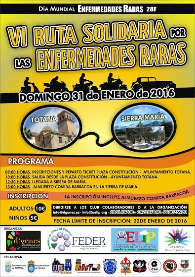 El 31 de enero tendrá lugar la VI ruta solidaria por las Enfermedades Raras
