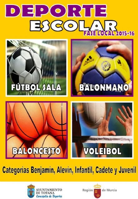 La Concejalía de Deportes llevará a cabo la entrega de trofeos de la Fase Local de Deportes de Equipo de Deporte Escolar