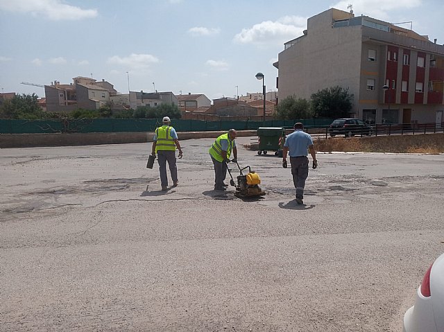 Imagen: Parcheo en calle Santa Rita la pasada semana