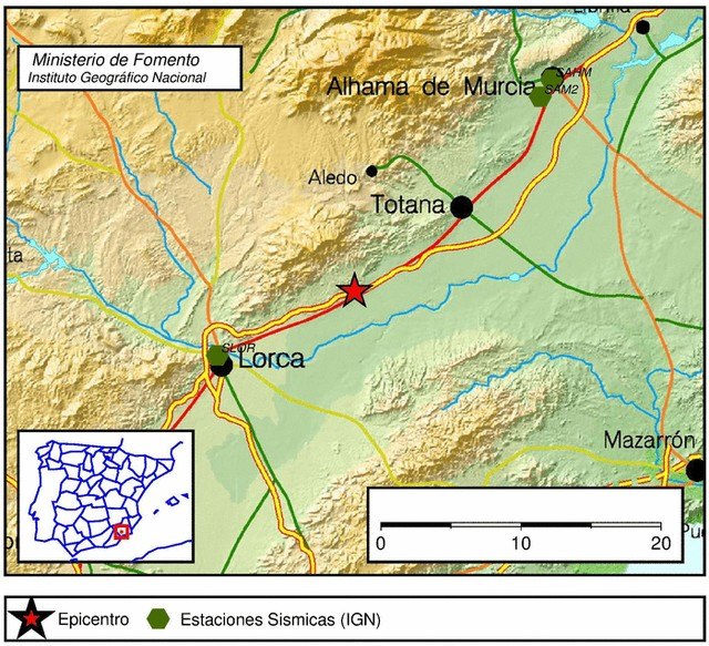 Un terremoto de 3,7 grados próximo a Lorca se deja notar en Totana