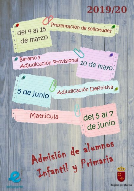 Las familias pueden solicitar plaza en los centros educativos desde hoy y hasta el 15 de marzo de cara al próximo curso escolar 2019/2020