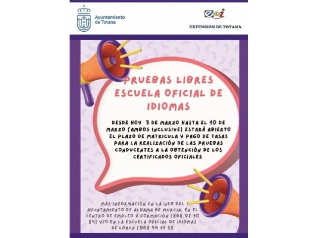 Abierto el plazo de matrícula para las pruebas de certificación de idiomas de régimen especial para el curso 2024/2025