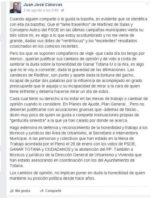 El PP califica de desagradables, irrespetuosas y desafortunadas las manifestaciones del sr. alcalde a este grupo y a vecinos en las redes