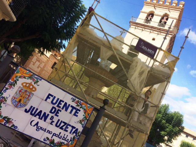 En un mes aproximadamente estarán finalizadas las obras de restauración de la emblemática Fuente Juan de Uzeta