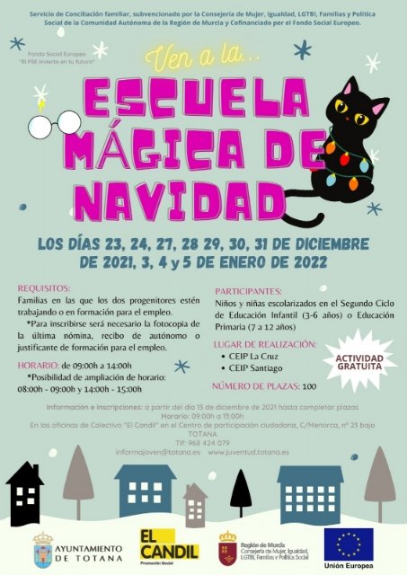 Un año más se ofertará el programa de conciliación de la vida familiar y laboral la 'Escuela Mágica de Navidad'
