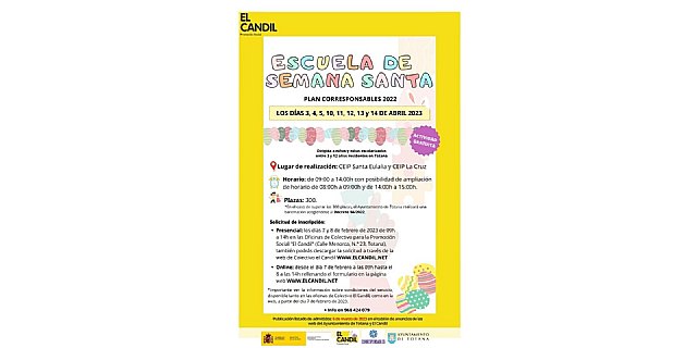 Mañana y el miércoles se pueden realizar las inscripciones de forma presencial para la Escuela de Semana Santa, que promueve el Colectivo “El Candil”