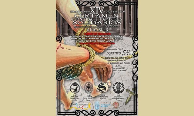 Totana se prepara para el XIV Certamen Solidario de Cornetas y Tambores a beneficio de Afacmur