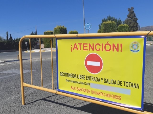 El BORM publica la orden que prorroga siete días más el confinamiento de Totana en Fase 1 flexibilizada, decretado por la Consejería de Salud