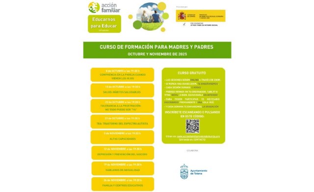 Arranca el segundo ciclo de charlas on line de la Escuela para Padres y Madres “Educarnos para educar”