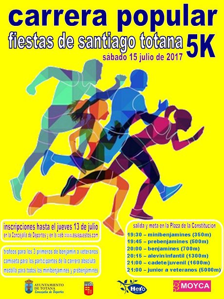 Totana ya prepara su Carrera Popular “Fiestas de Santiago”