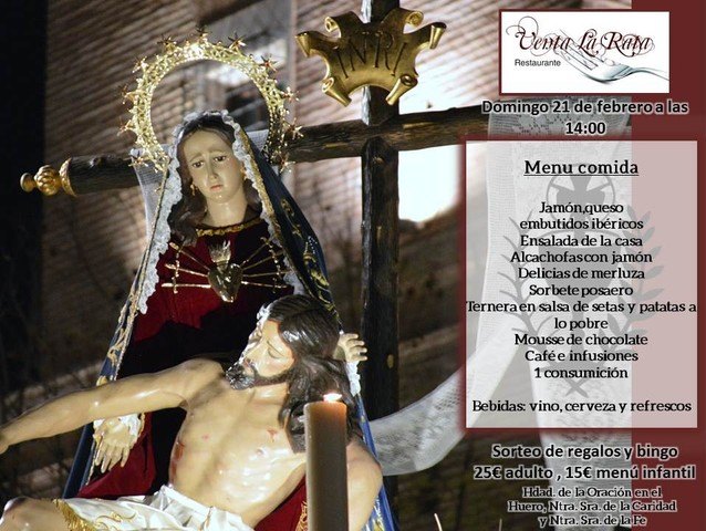 La Hermandad de la Oración en el Huerto, Ntra. Sra. de la Caridad y Ntra. Sra. de la Fe organiza una comida gala