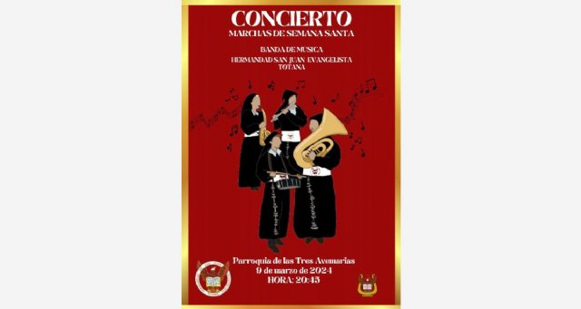 La Banda de Música de la Hdad. de San Juan Evangelista ofrecerá un concierto en la parroquia de las Tres Avemarias