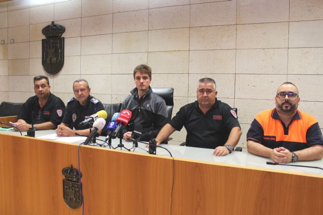 La Concejalía de Infraestructuras y Servicios, Policía Local y Protección Civil dan cuenta del dispositivo de emergencias en Totana ante el aviso rojo por el episodio de lluvias torrenciales en los próximos días en la Región