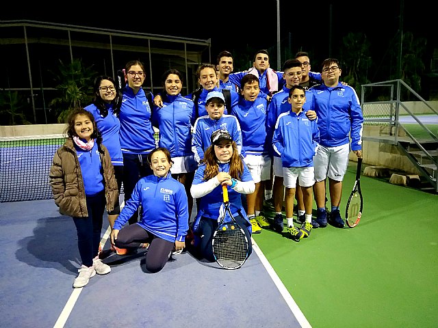 Victoria del Club de Tenis Kuore de Totana frente a la Escuela de Tenis de la Alcayna en la 2º jornada de Liga Regional Interescuelas 2018/2019