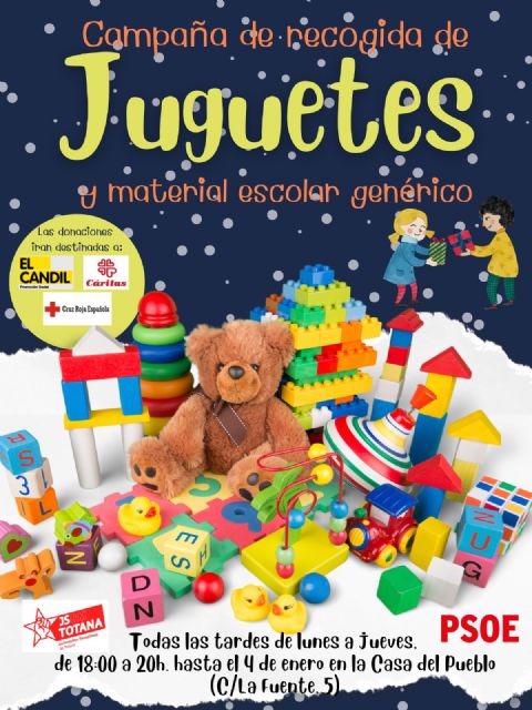 Juventudes Socialistas inicia su tradicional Campaña de Recogida de Juguetes y material escolar