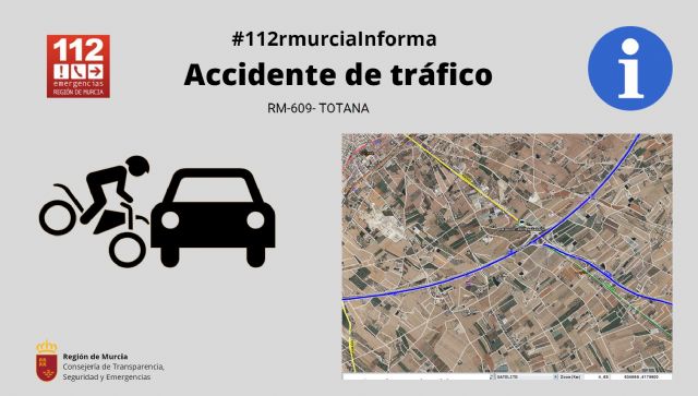 Trasladan al hospital a un motorista accidentado en Totana