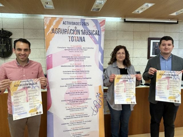 La Agrupación Musical de Totana presenta su programación anual de 2025, con un elenco de cerca de una veintena de actividades
