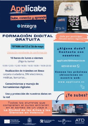 Llega a Totana “Applícate: sube conecta y aprende”´, una nueva campaña itinerante de cursos gratuitos de formación en materia de seguridad digital