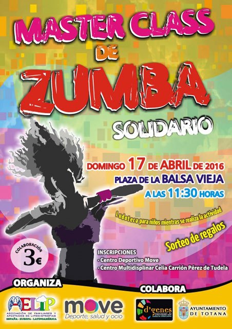 Este domingo se celebra una Master Class de Zumbra Solidaria a beneficio de AELIP