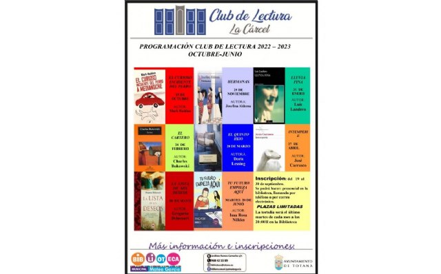 El próximo lunes 19 de septiembre se abre el período de inscripción del Club de Lectura para el curso 2022/23