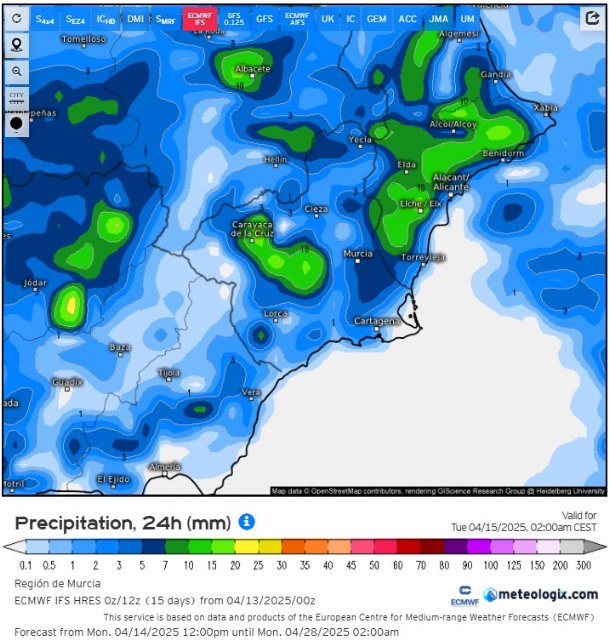 Previsión meteorológica Lunes Santo