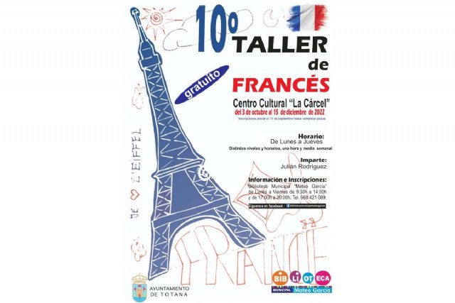 Se retoman los talleres de conversación de francés, que tendrán lugar del 3 de octubre al 15 de diciembre