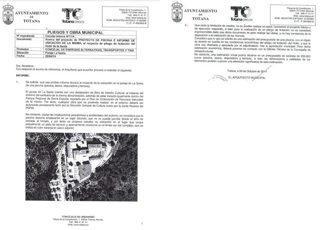 Juan José Cánovas miente al adjudicarse el merito de la construcción de la piscina del hotel de la Santa