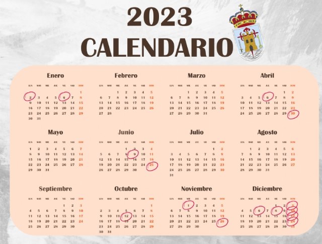 Declaran los próximos días 2 y 6 de enero de 2023 como festivos aperturables para el comercio en el municipio de Totana
