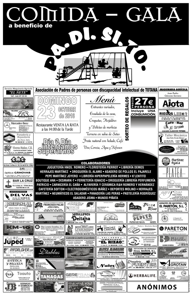 PADISITO celebrará su tradicional Comida-gala el próximo domingo 23 de octubre