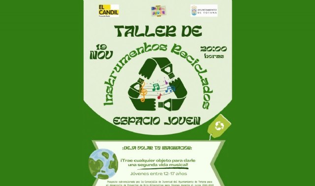 Un taller interactivo por el Día del Estudiante, y otro de instrumentos reciclados, conforman las actividades que tendrán lugar este fin de semana en el Espacio Joven 'Munuera y Abadía'