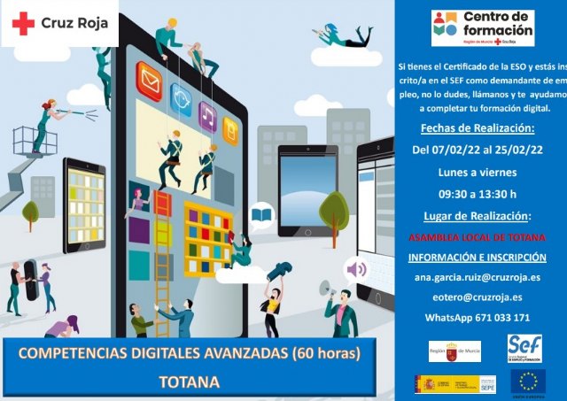 Cruz Roja Española organiza en Totana un curso de competencias digitales avanzadas