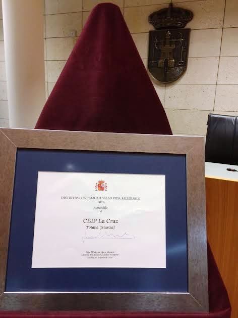El Ayuntamiento ofrecerá una recepción institucional a la comunidad educativa del CEIP 'La Cruz' de por lograr el distintivo de calidad de centros docentes 'Sello de vida saludable'