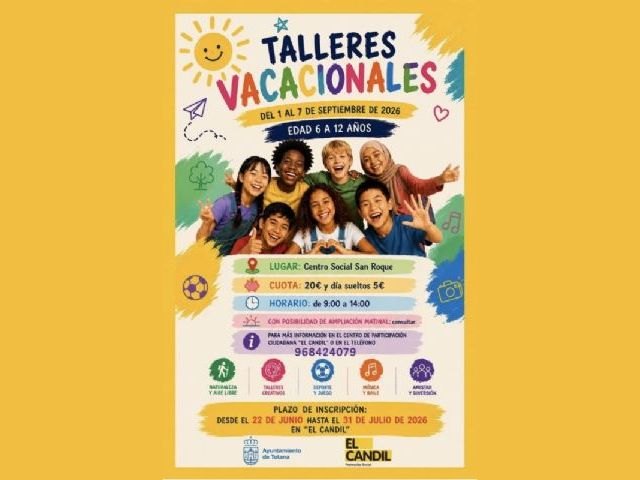 Se ofertan Talleres Vacacionales de Conciliación durante la primera semana de septiembre, antes del comienzo del nuevo curso escolar 2026/2027