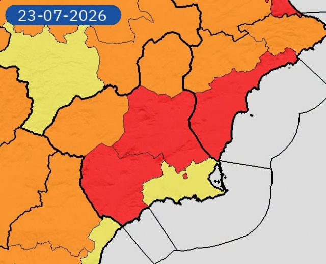 Totana afrontará este jueves una jornada de calor extremo con aviso rojo por temperaturas que pueden superar los 44ºC