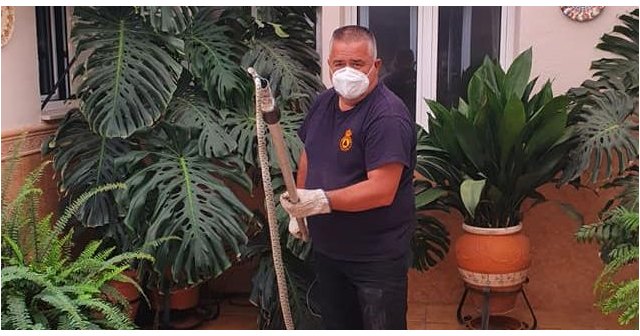 Capturan una serpiente de casi 2 metros en un patio de Totana