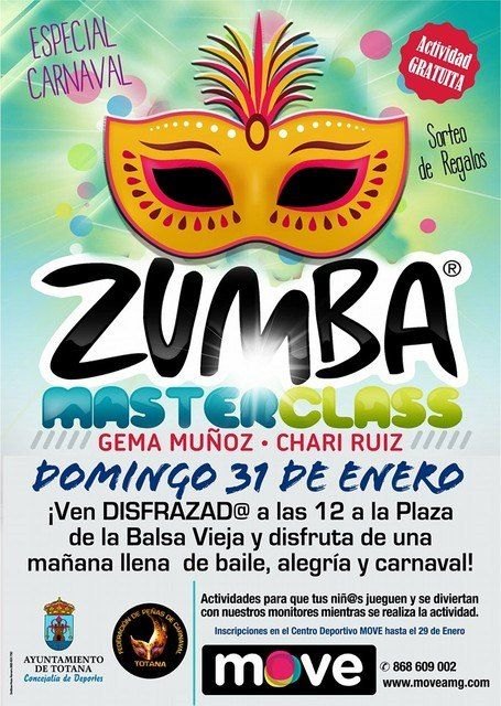 La Master Class de Zumba combina mañana deporte y disfraces con motivo del Carnaval´2016