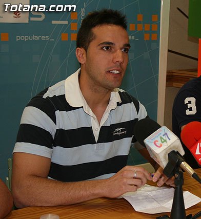 El presidente de Nuevas Generaciones de Totana, Pedro Andreo, en una foto de archivo / Totana.com