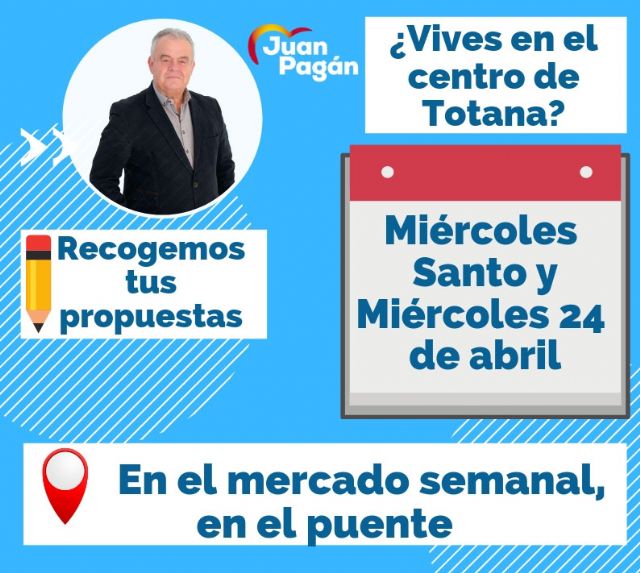 Juan Pagán (PP) inicia una campaña de recogida de propuestas vecinales especial para el CENTRO DEL MUNICIPIO