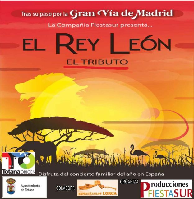 Agotadas las entradas para el espectáculo infantil tributo 'El Rey León' del día 5 de diciembre (20:30 horas)