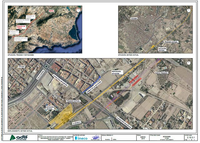 Adif expropiará 394 propiedades en Totana para la construcción del AVE Murcia-Almería